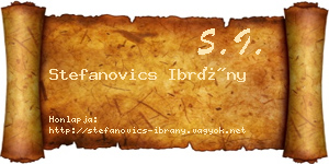 Stefanovics Ibrány névjegykártya